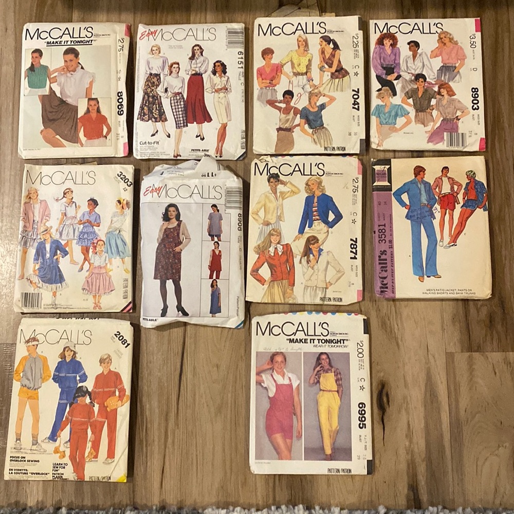 McCall’s Sewing Patterns (8 total)